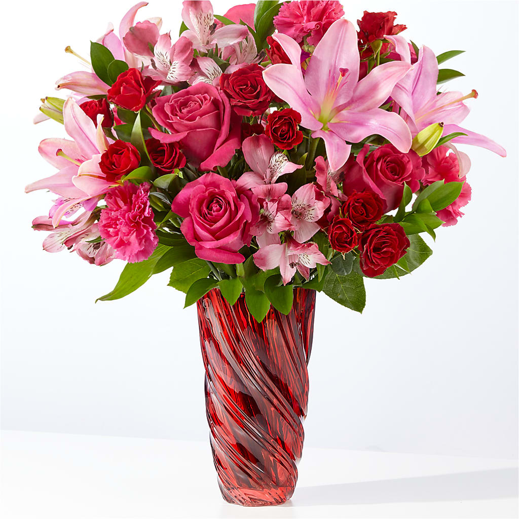 In Love Bouquet with Luxe Swirl Vase – HIRT'S FLOWERS INC, Strongsville OH