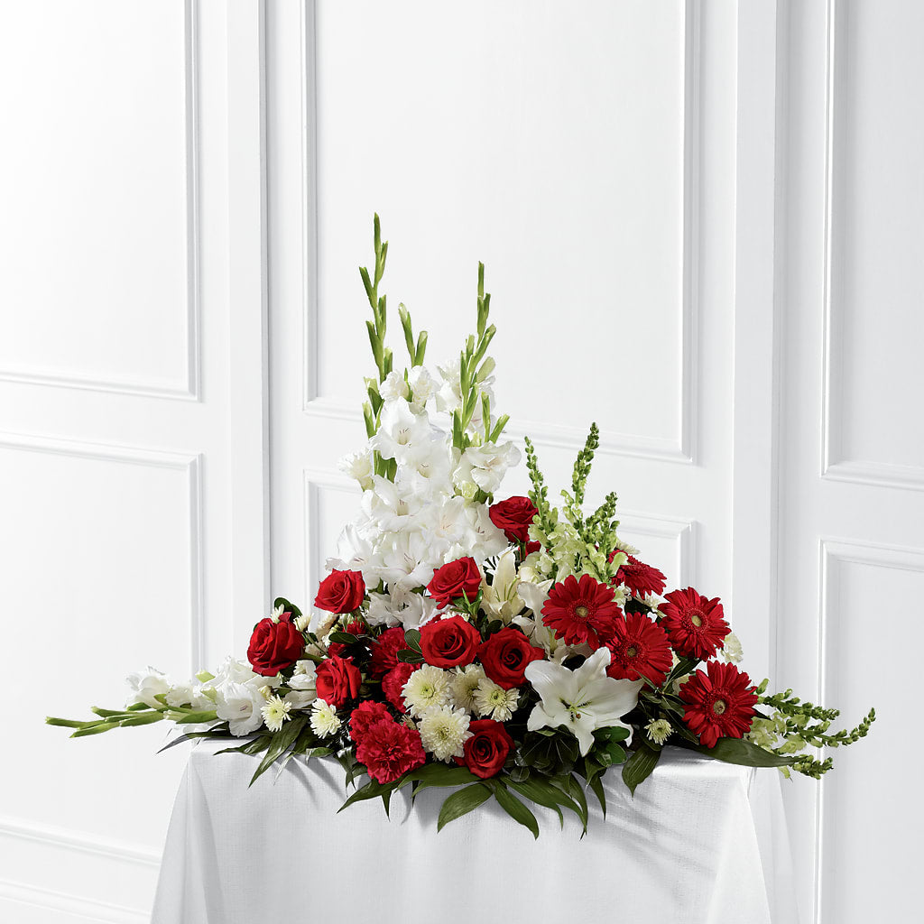 Crimson & White Arrangement – HIRT'S FLOWERS INC, Strongsville OH