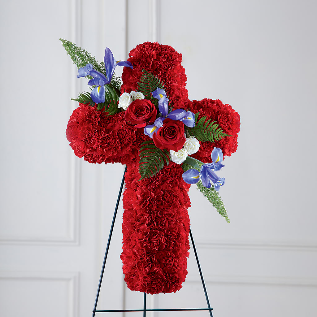 Faithful Hero Floral Cross – HIRT'S FLOWERS INC, Strongsville OH