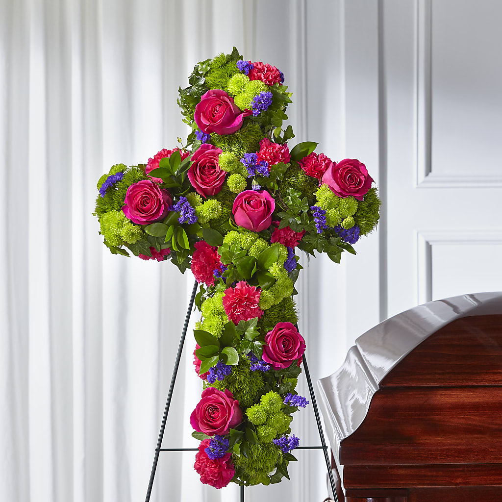 Tribute Rose Floral Cross – HIRT'S FLOWERS INC, Strongsville OH