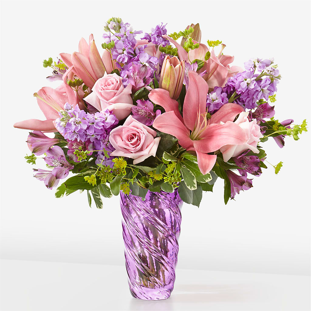 Precious Petals Bouquet with Luxe Swirl Vase – HIRT'S FLOWERS INC, Strongsville OH