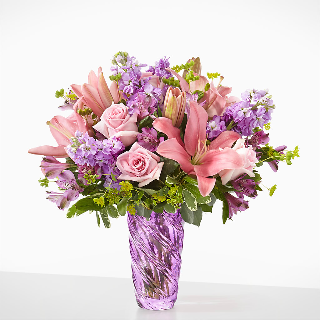 Precious Petals Bouquet with Luxe Swirl Vase – HIRT'S FLOWERS INC, Strongsville OH