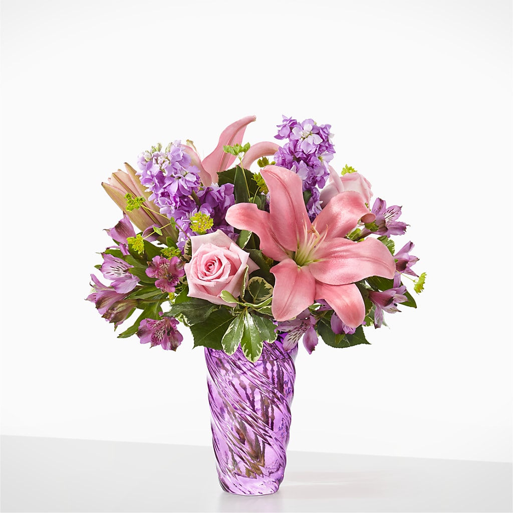 Precious Petals Bouquet with Luxe Swirl Vase – HIRT'S FLOWERS INC, Strongsville OH