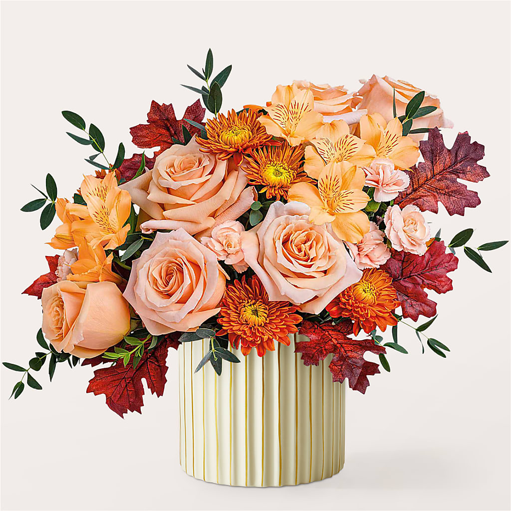 Spiced Latte Bouquet with Ivory Vase – HIRT'S FLOWERS INC, Strongsville OH