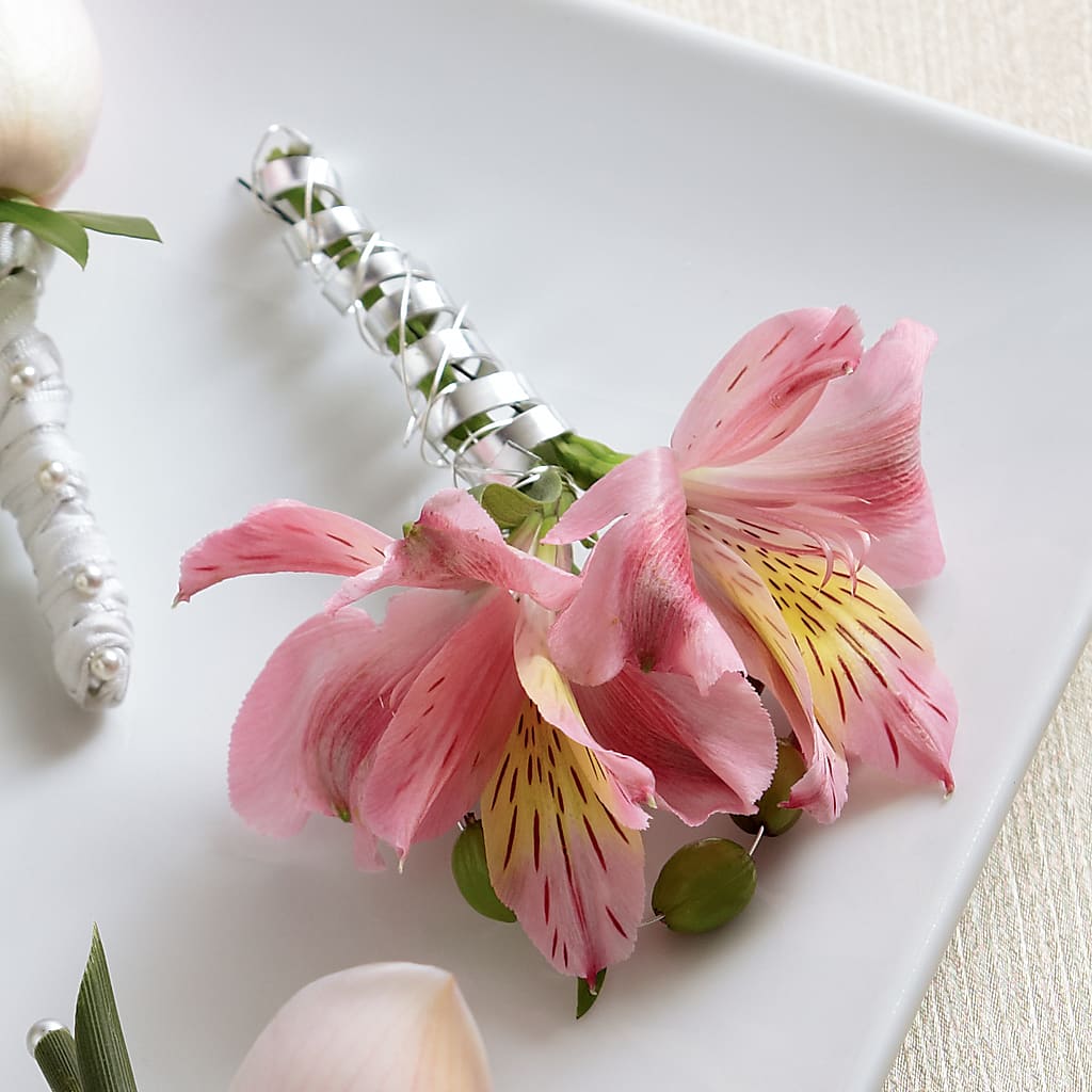 Pink Peruvian Lily Boutonniere – HIRT'S FLOWERS INC, Strongsville OH