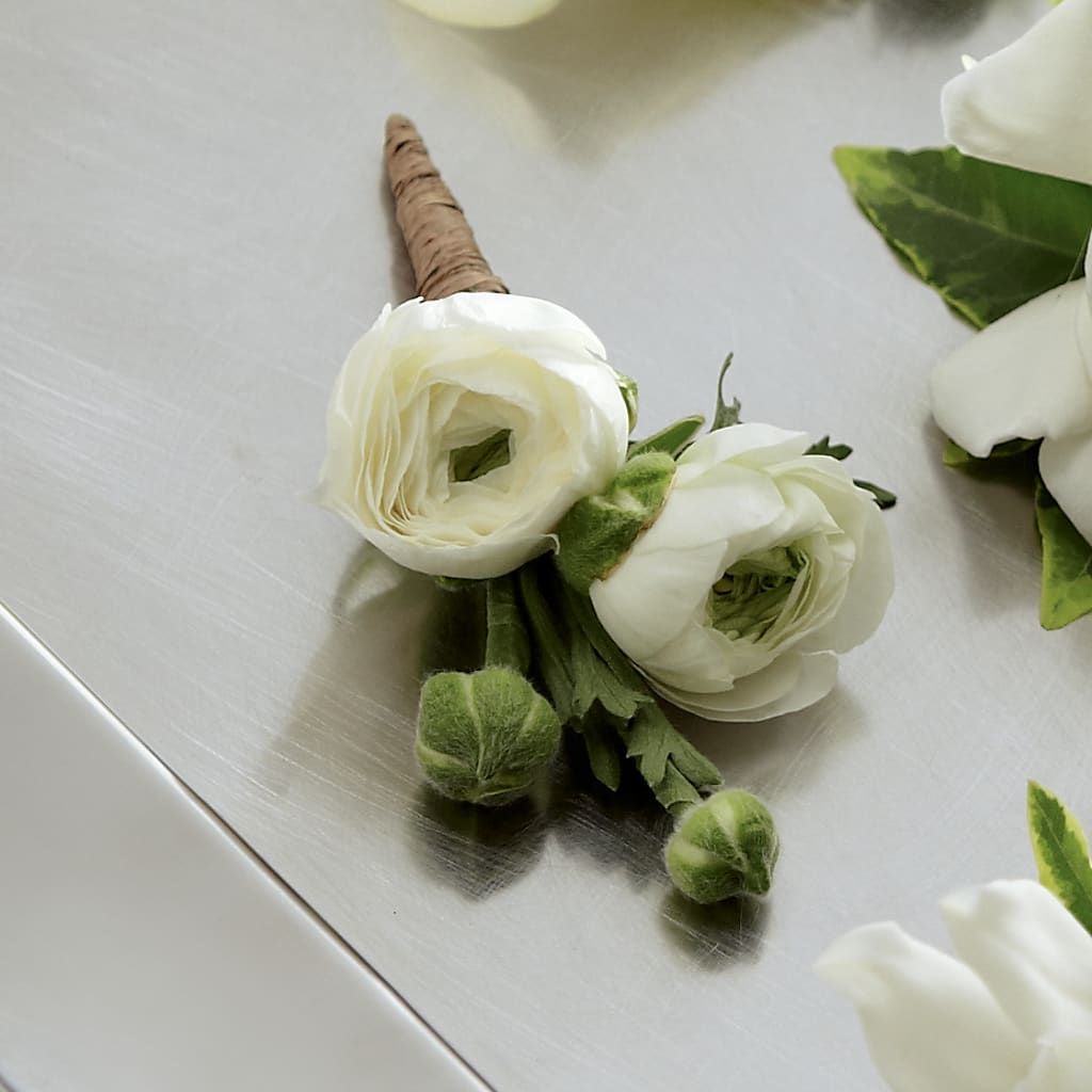 White Ranunculus Boutonniere – HIRT'S FLOWERS INC, Strongsville OH