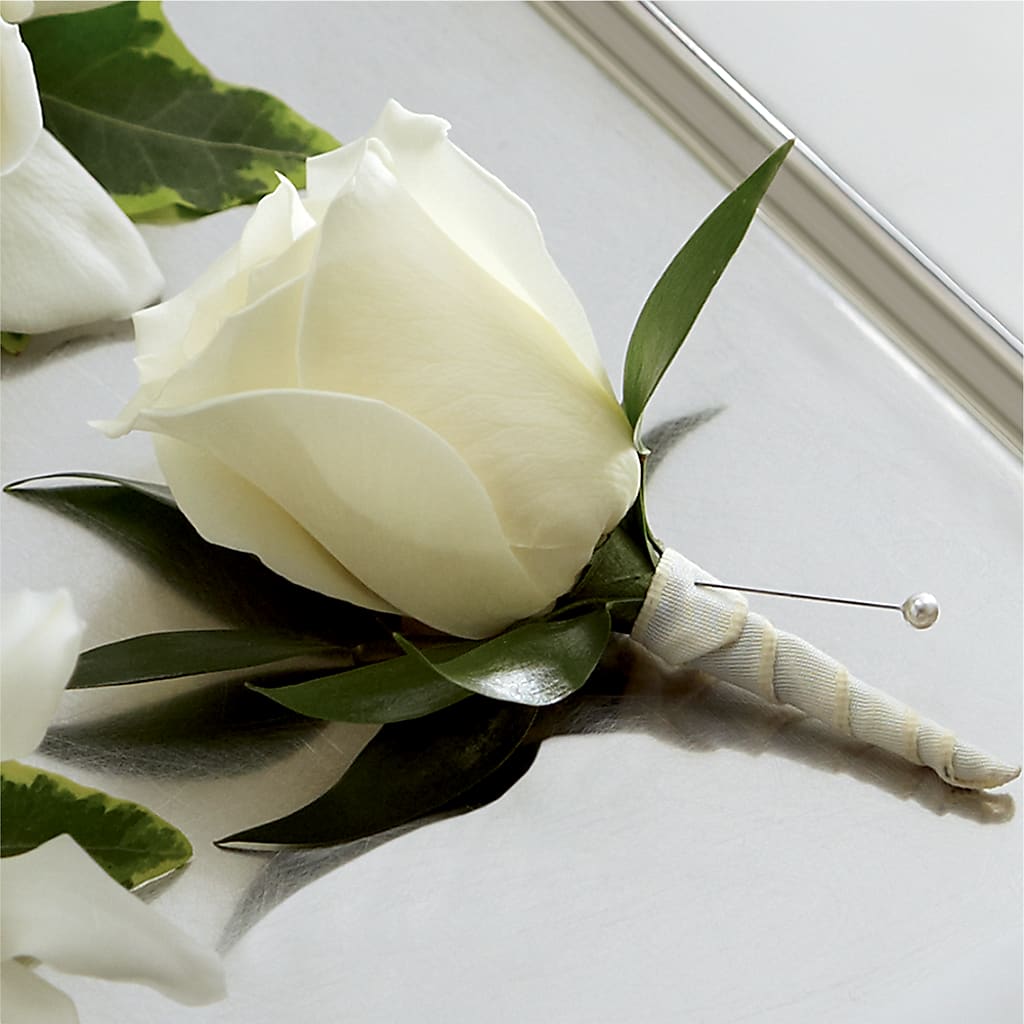 White Rose Boutonniere – HIRT'S FLOWERS INC, Strongsville OH