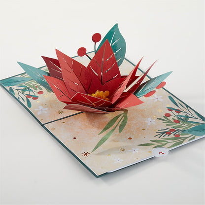 Happiest Holidays Poinsettia and Lovepop Card – HIRT'S FLOWERS INC, Strongsville OH
