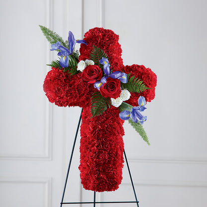 Faithful Hero Floral Cross – HIRT'S FLOWERS INC, Strongsville OH