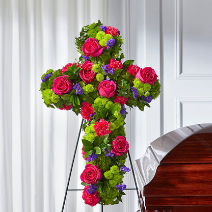 Tribute Rose Floral Cross – HIRT'S FLOWERS INC, Strongsville OH