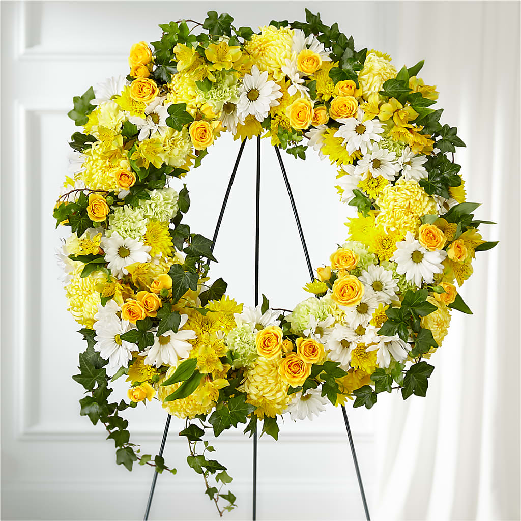Golden Remembrance Wreath – HIRT'S FLOWERS INC, Strongsville OH