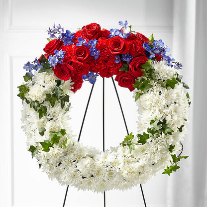 Patriotic Passion Wreath – HIRT'S FLOWERS INC, Strongsville OH