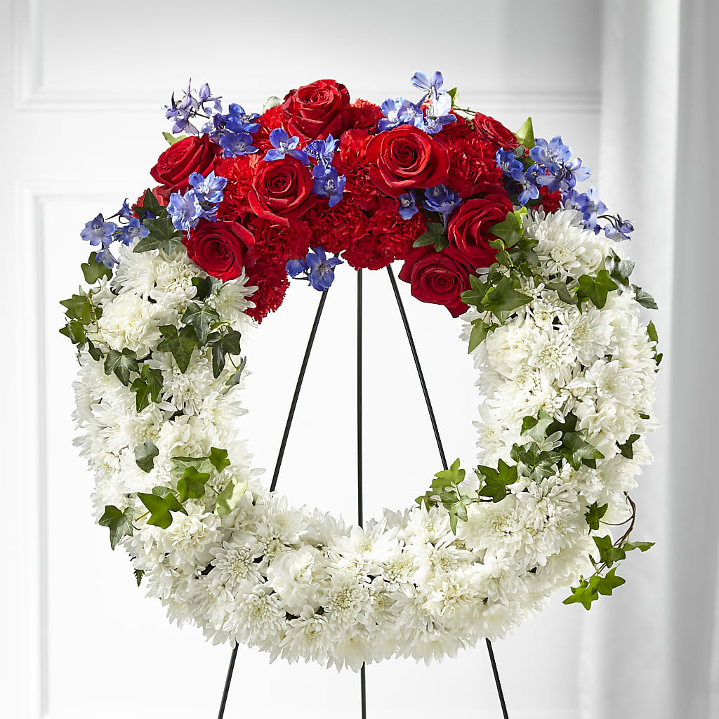Patriotic Passion Wreath – HIRT'S FLOWERS INC, Strongsville OH