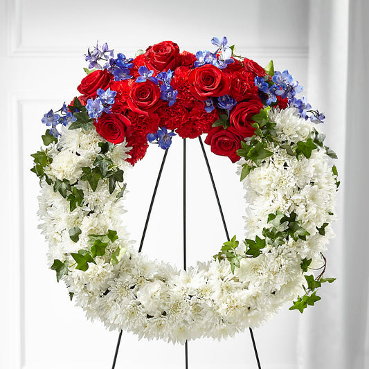 Patriotic Passion Wreath – HIRT'S FLOWERS INC, Strongsville OH