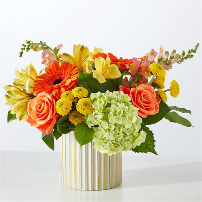 Autumn Sunshine Bouquet with Ivory Vase – HIRT'S FLOWERS INC, Strongsville OH