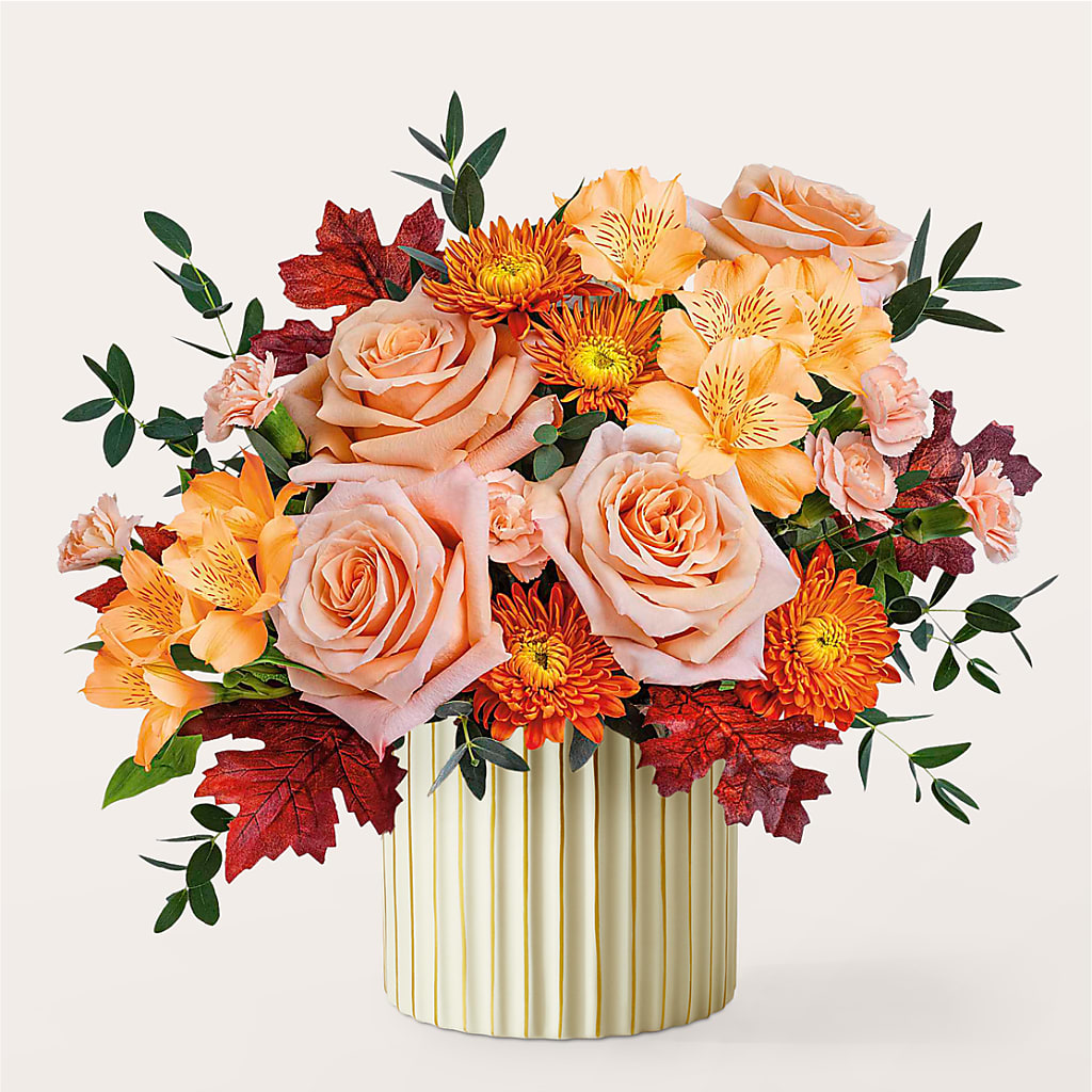 Spiced Latte Bouquet with Ivory Vase – HIRT'S FLOWERS INC, Strongsville OH