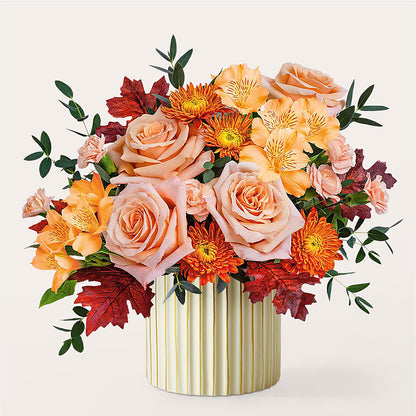 Spiced Latte Bouquet with Ivory Vase – HIRT'S FLOWERS INC, Strongsville OH