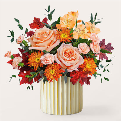 Spiced Latte Bouquet with Ivory Vase – HIRT'S FLOWERS INC, Strongsville OH