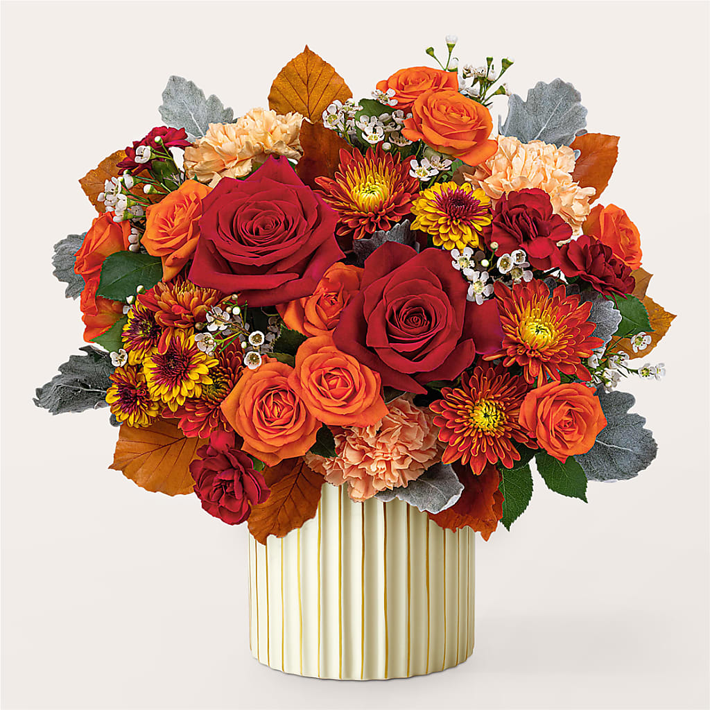 Merlot Bouquet with Ivory Vase – HIRT'S FLOWERS INC, Strongsville OH