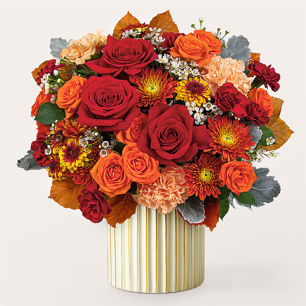 Merlot Bouquet with Ivory Vase – HIRT'S FLOWERS INC, Strongsville OH