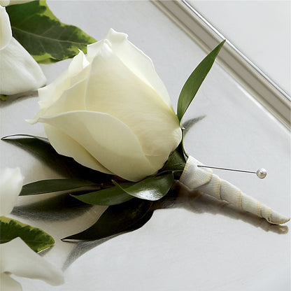 White Rose Boutonniere – HIRT'S FLOWERS INC, Strongsville OH